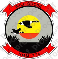 STICKER USMC HMM 774 WILD GOOSE   ooo   USMC Lisc No 20187