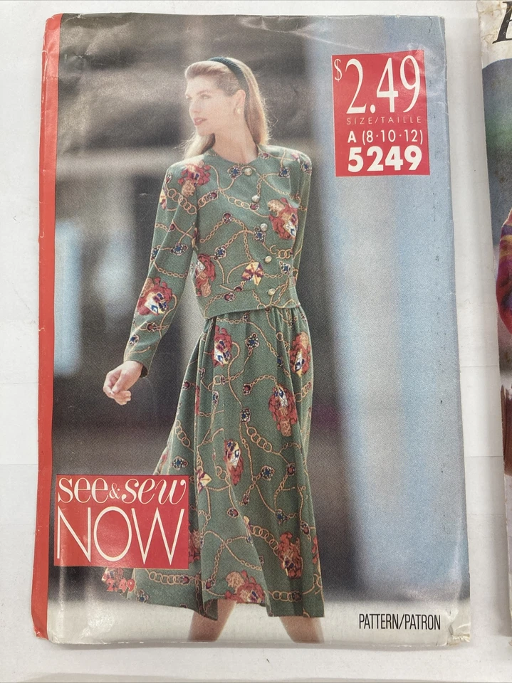 Vintage 90s Uncut Factory Folded Lot Of 4 Patterns Size 8 10 12 C19AA - Image 2 of 4