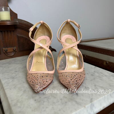Christian Louboutin Twistissima Strass Pink Patent Cross Strap