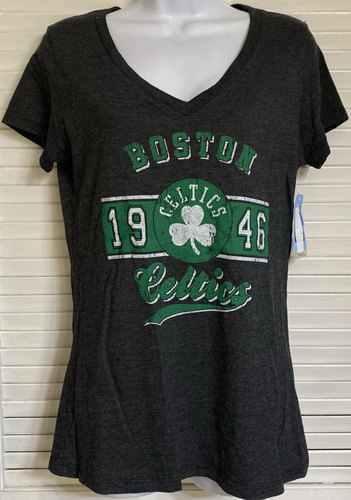 Women's NBA Boston Celtics V-Neck Tee, Large by Majestic, triblend - 第 1/3 張圖片