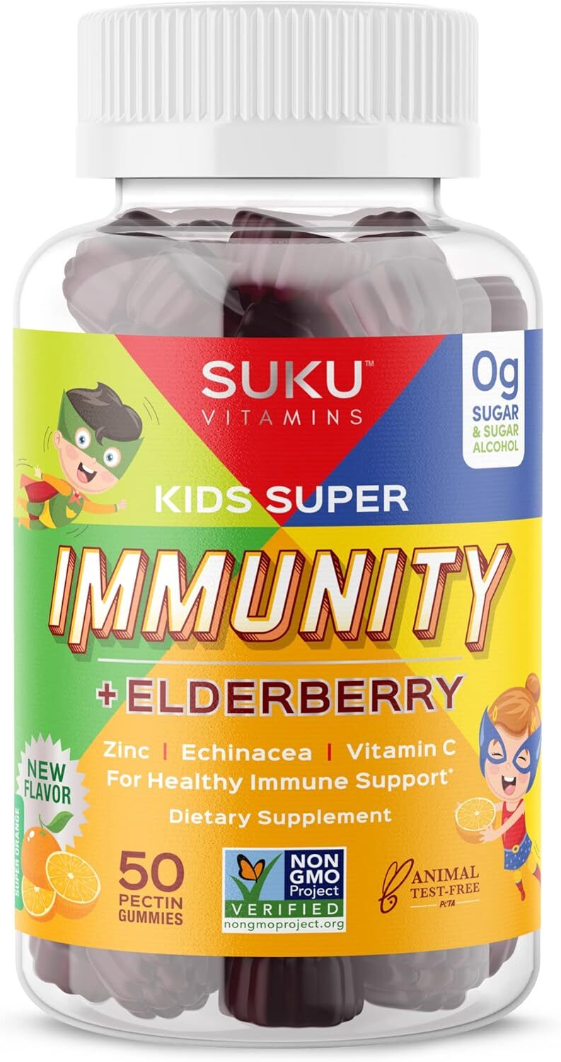 Boost Kids Immunity with Elderberry, Echinacea, Vitamin A, and Zinc Gummies for Super Health