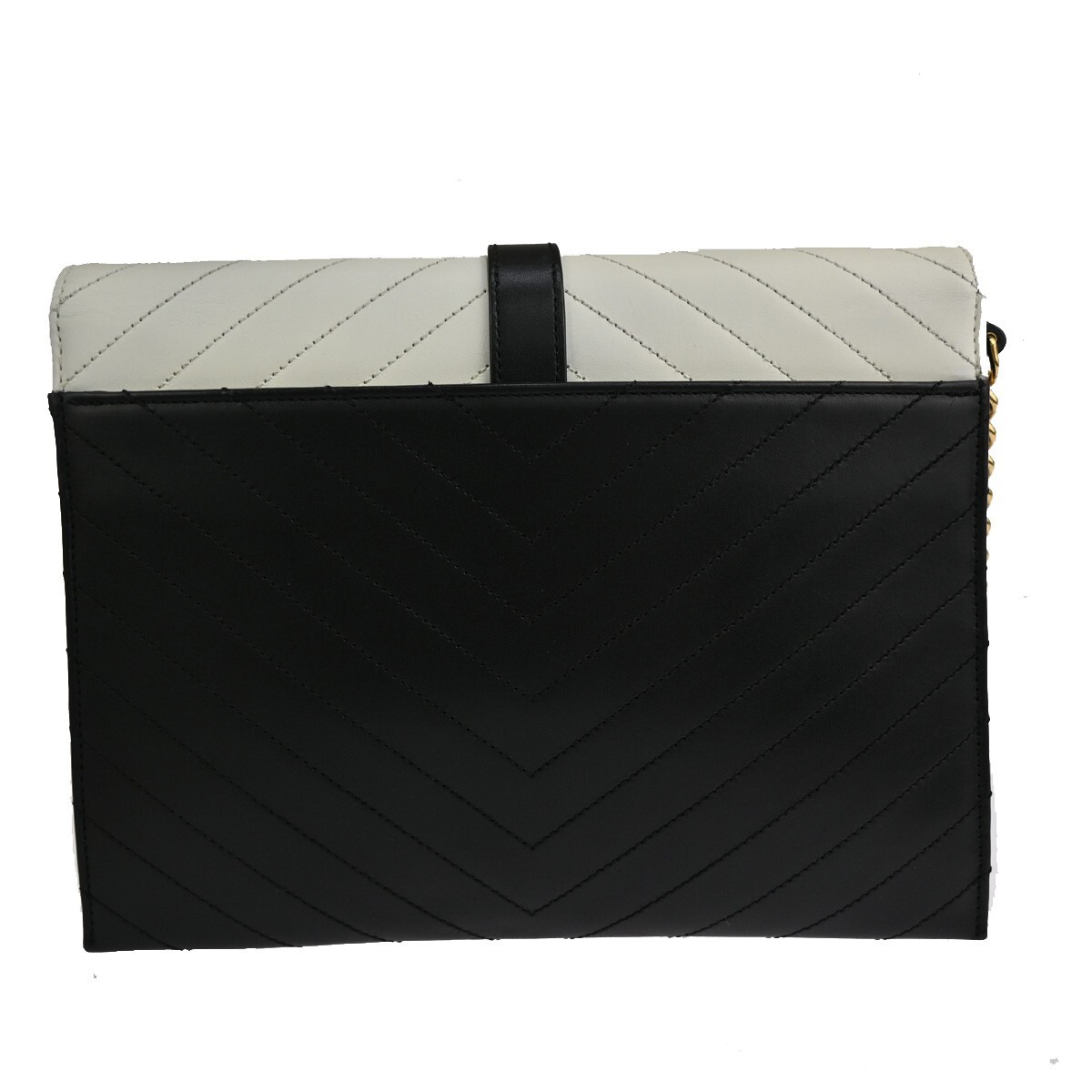 SAINT LAURENT YSL Borsa a tracolla a 2 vie catena bicolore BK WE GHW 675RJ667