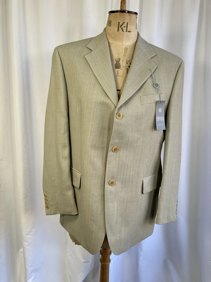 BNWT Louis Feraud Jacket pure wool Grey Blazer Soft Smart Classic size 26 - Image 3 of 4