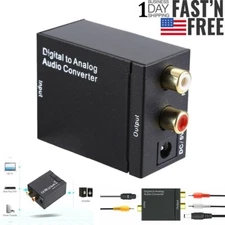 Optical Coaxial Toslink Digital to Analog Audio Converter Adapter RCA L/R 3.5mm