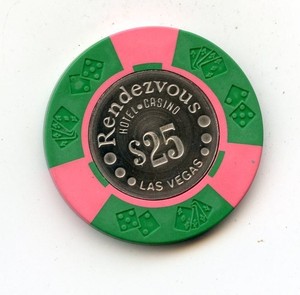 25.00 Chip from the Rendezvous Casino Las Vegas Nevada CIC
