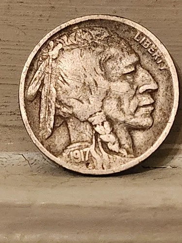 1917d Buffalo.  Clear, Full Date. 1/2 Horn.  Nice Fine+