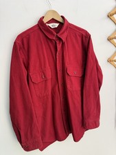 Vintage Woolrich Flannel Chore Button Up Shirt Jacket in Red Sz XL USA Made