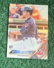 TYLER NAQUIN - 2016 TOPPS CHROME ROOKIE CARD # 14 - CLEVELAND INDIANS - MLB. rookie card picture