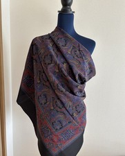 CHANEL Vintage Large Silk Scarf Shawl 132cm Paisley Pattern Made in Italy