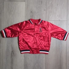 Vintage Angels Satin Jacket Baby Toddler 18 Months Mighty Mac Sports Embroidered