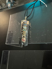 Black Tourmaline Pendant with Chakra Stones Silver Accent 1