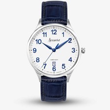 Accurist Classic Uhr mit blauem Lederarmband 73000