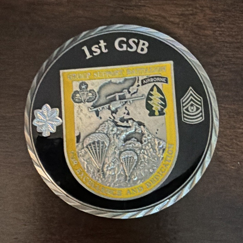 1st GSB / 1st SFG(A) Military Challenge Coin “Sustain Enable Enhance”