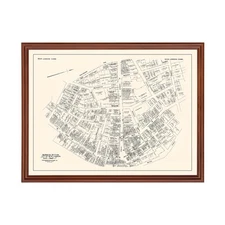 Old Map of New London, CT 1946 - Vintage New London Connecti