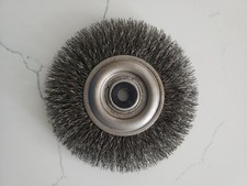 6" Wire Bench Wheel Brush Coarse Crimped with 1/2-Inch and 5/8-Inch Arbor