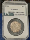 1886 PMorgan  Dollar PCI Mint 65 Monster Toning