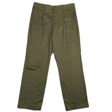 Dockers Classic Fit Pleat Front Dress Pants Khakis Mens 36 Green Straight Leg