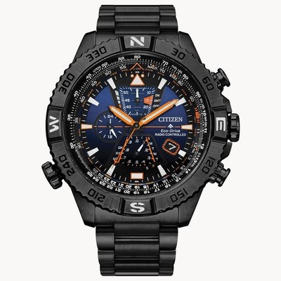 Citizen Men's Navihawk Chrono Perpetual Black Eco-Drive Watch 48MM