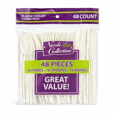 48 Count Plastic Cutlery Set   Forks, Spoons  Knives