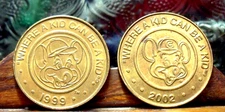 1999 UNCIRCULATED  CHUCK E CHEESE TOKEN & 2001 UNCIRCULATED CHUCK E CHEESE