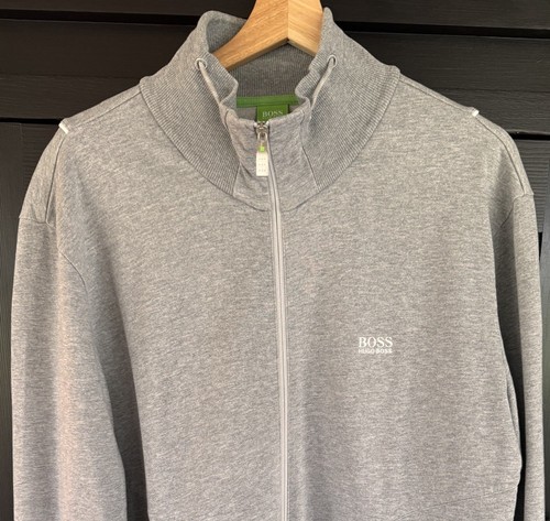 Hugo Boss Green Label Mens Grey Full Zip Hooded Tracksuit Top -Size XL - Picture 1 of 4