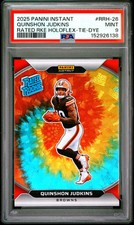 QUINSHON JUDKINS 2025 Panini Instant Rated Rookie Holoflex Tie Dye /25 PSA 9