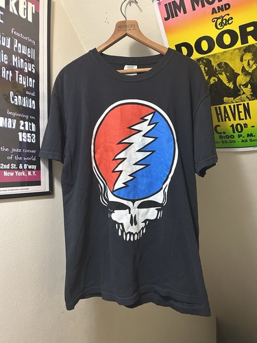 Herren T-Shirt GRATEFUL DEAD Steal Your Face 2022 Band Merch schwarz Large