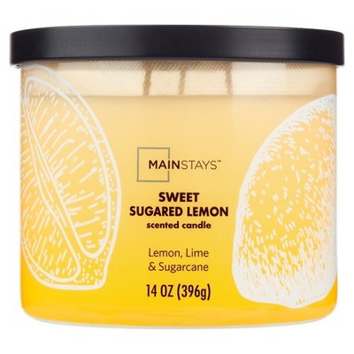 Sweet Sugar Lemon Scented Ombre Wrap Candle 14 oz Triple Wick Decorative Home