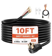 VEVOR 10 ft Dryer Power Cord, 4-Prong NEMA 14-30P Appliance Dryer Cord