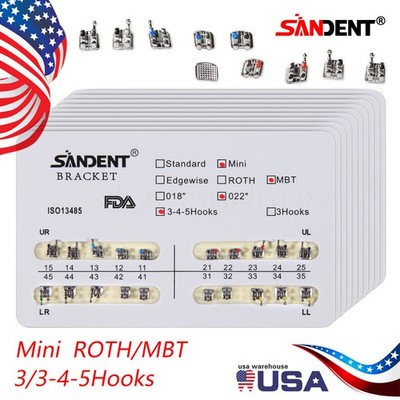 SANDENT Dental Orthodontic Metal Brackets Braces Mini/Standard Roth/MBT 022