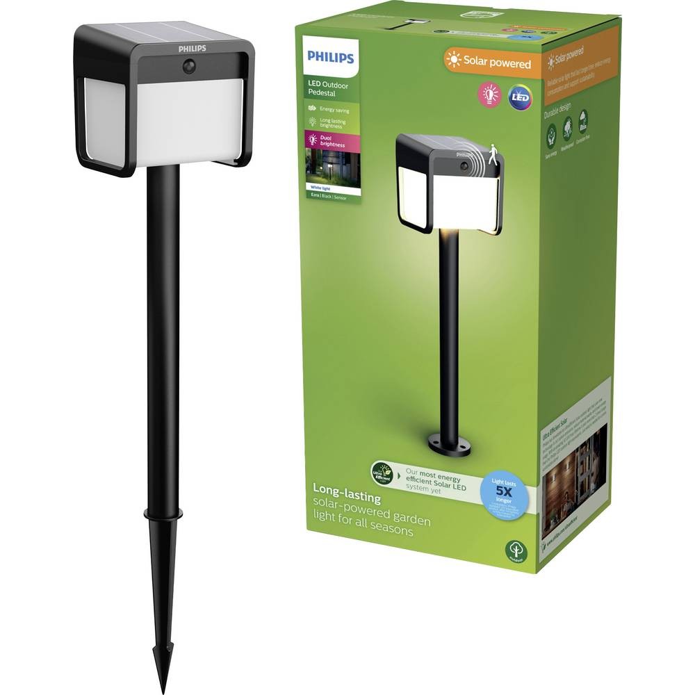 Lampadaire d'extérieur solaire Philips haut de gamme Ezra avec structure en alu