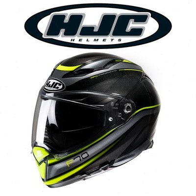HJC F70 DIWEN Full-Face Motorcycle Helmet - Black-Yellow / MC3H XSM
