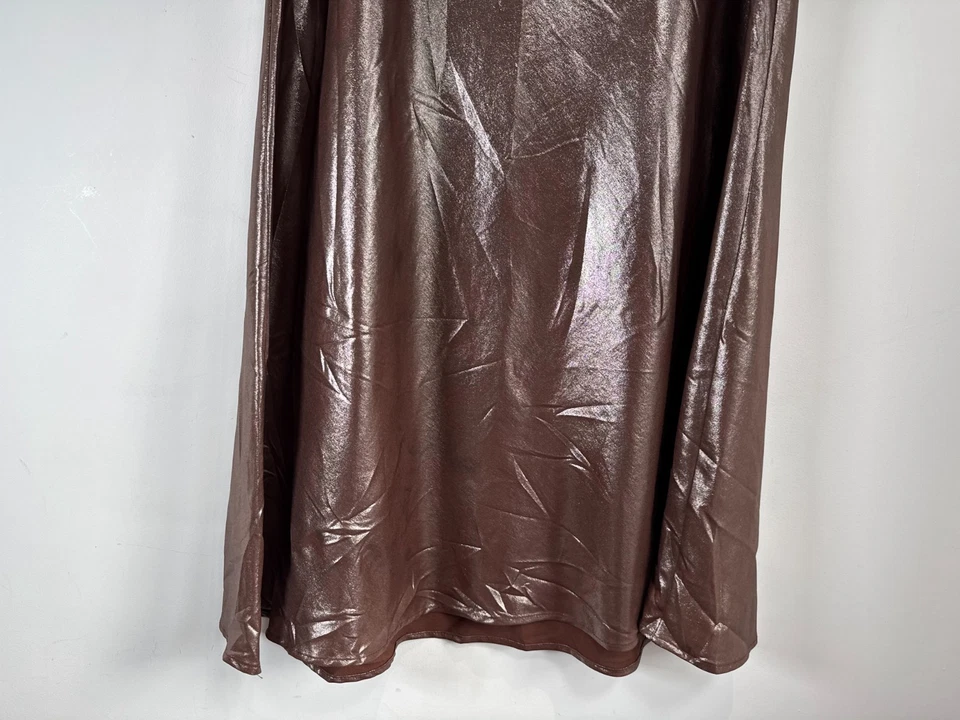George Billie Faiers Skirt Womens UK 16 Bronze Shimmer Midi Long Pull On - Image 3 of 4