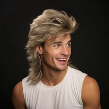 Mullet Wigs Adult pop rock wig 70s 80s Halloween Costumes Wig For Men