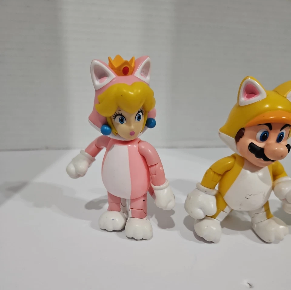 批量 3 件 Jakks 超级马里奥猫 Mario Luigi Princess Peach World of Nintendo — 第 2/4 张图片