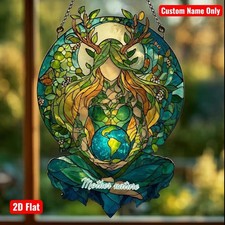 Mother Earth Goddess Acrylic Suncatcher, Nature Spiritual Window Hanging