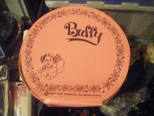 VINTAGE BUFFY FAMILY AFFAIR DOLL ROUND VINYL TRAIN CASE ZIPPER PINK DOLL CASE