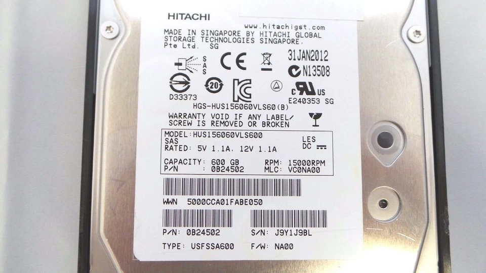 NetApp X412A-R5 Hitachi 600GB 15K SAS 3.5" Hard Drive - Image 2 of 4