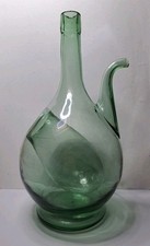 Fiasco decanter ghiaccio epoca vetro soffiato per vino🍷 vintage anni '50