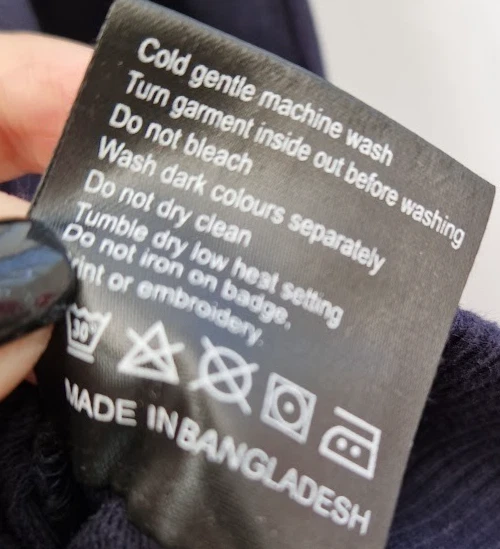 Weekend Offender Sweatshirt S Navy 100% Cotton Cream Brown Stripe Crew - Image 2 of 4