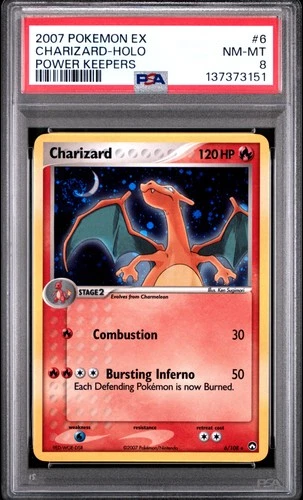 Pokemon Card Charizard 6/108 Holo PSA 8 EX Power Keepers