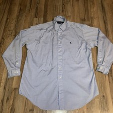 Vintage 90s Polo Ralph Lauren Button Up Oxford Shirt 16.5 34/35 Powder Blue Pony
