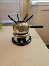 Vintage Roshco Fondue Set Stainless Steel 