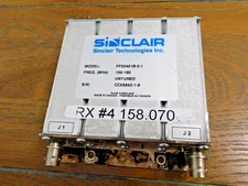 SINCLAIR VHF Preselector 1 MHz bandwidth w/BNC connectors 150-160 FP20401B-2-1 .
