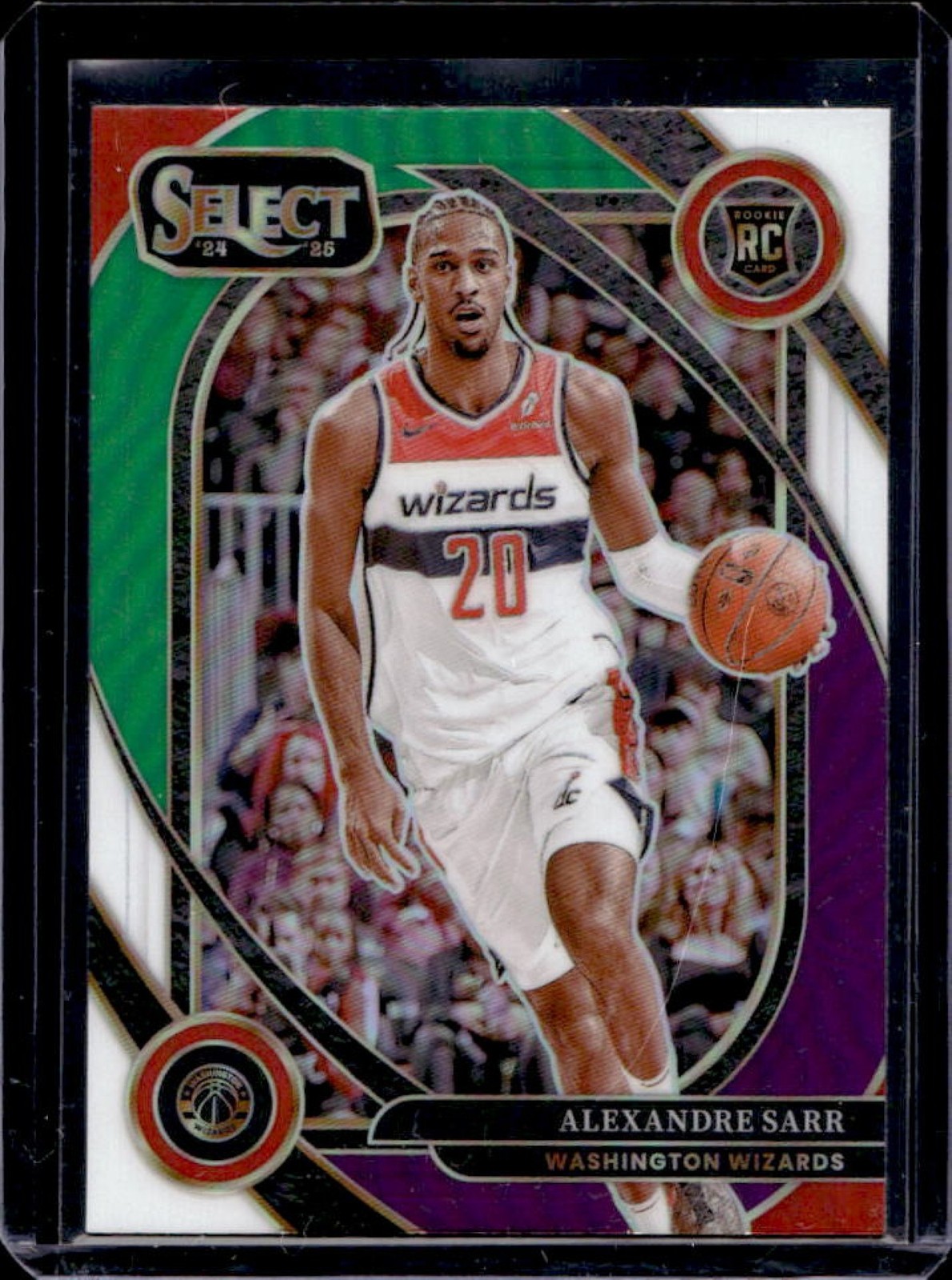 2024-25 Select Alexandre Sarr Courtside RC Green White Purple Prizm #274 Wizards