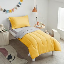 Yellow 4 Pieces Toddler Bedding Set Ultra Soft and Breathable Toddler Sheet S...
