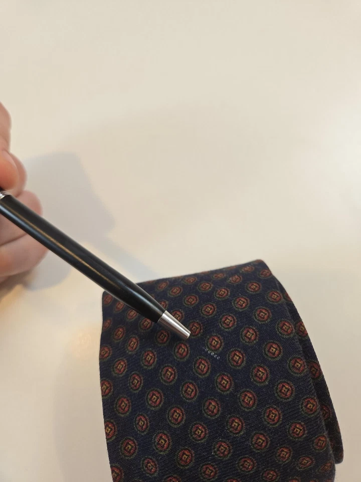 Corbata Polo Ralph Lauren Para Hombre Talla Única Azul Marino Lana Medallón Geométrica Hecha a Mano Italia Foto 3 de 4