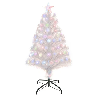 HONGU Albero di Natale bianco Artificiale in fibra ottica punta LED RGB varie altezze