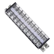 Barrier Terminal Strip Block 660V 30A Dual Rows 10 Position DIN Rail Base