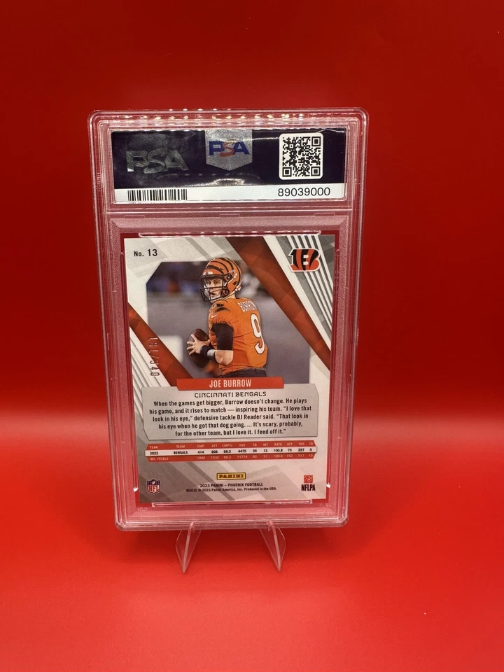 2023 Panini Phoenix Fire Burst Joe Burrow #13 /340 – PSA 10 Gem Mint - Image 2 of 2